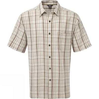 Camisa Royal Robbins Pilat Plaid Manga Corta Hombre - Beige - Chile ZFJ071365